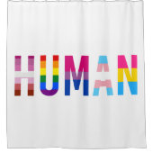 HUMAN LGBT Flag Gay Pride Month Transgender Douchegordijn (Voorkant)