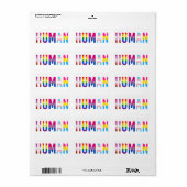 HUMAN LGBT Flag Gay Pride Month Transgender Etiket (Full Sheet)