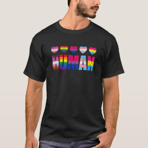 Human Lgbt Flag Gay Pride Month Transgender Lesbia T-shirt