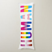 HUMAN LGBT Flag Gay Pride Month Transgender Lichaamskussen (Voorkant Verticaal)