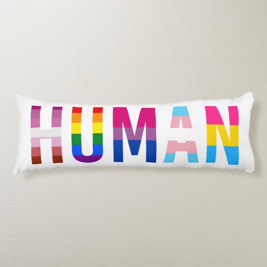 HUMAN LGBT Flag Gay Pride Month Transgender Lichaamskussen (Voorkant)