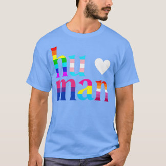 HUMAN LGBT Flag Gay Pride Month Transgender Rainbo T-shirt