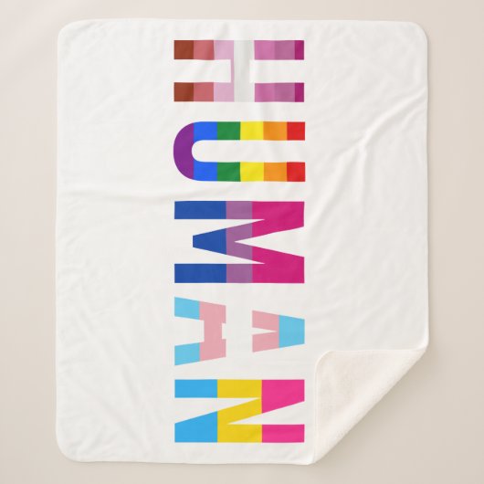 HUMAN LGBT Flag Gay Pride Month Transgender Sherpa Deken (Voorkant)