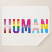 HUMAN LGBT Flag Gay Pride Month Transgender Sherpa Deken (Voorkant (horizontaal))