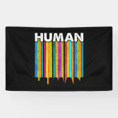 HUMAN LGBT Flag Gay Pride Month Transgender Spandoek (Horizontaal)