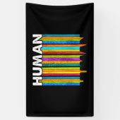 HUMAN LGBT Flag Gay Pride Month Transgender Spandoek (Verticaal)