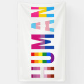 HUMAN LGBT Flag Gay Pride Month Transgender Spandoek (Verticaal)