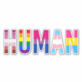 HUMAN LGBT Flag Gay Pride Month Transgender Sticker (Voorkant)