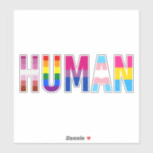 HUMAN LGBT Flag Gay Pride Month Transgender Sticker (Vel)