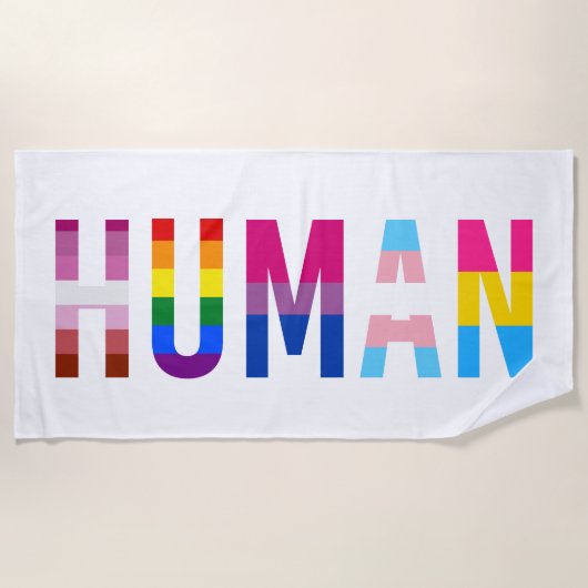 HUMAN LGBT Flag Gay Pride Month Transgender Strandlaken (Voorkant)