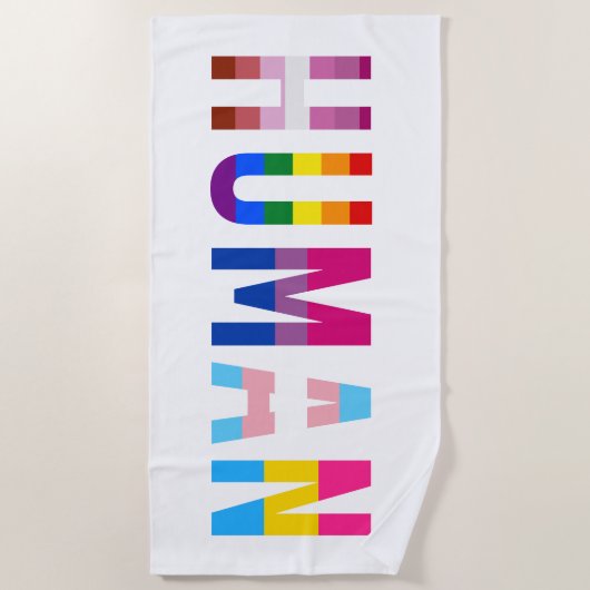 HUMAN LGBT Flag Gay Pride Month Transgender Strandlaken (Voorkant)