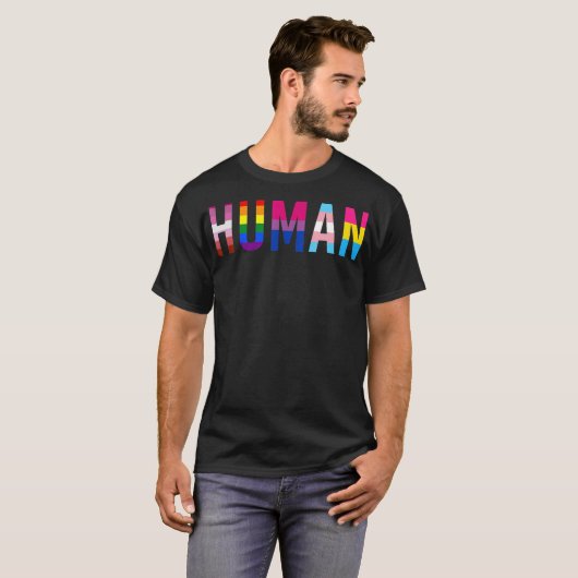 HUMAN LGBT Flag Gay Pride Month Transgender T-shirt (Voorkant volledig)
