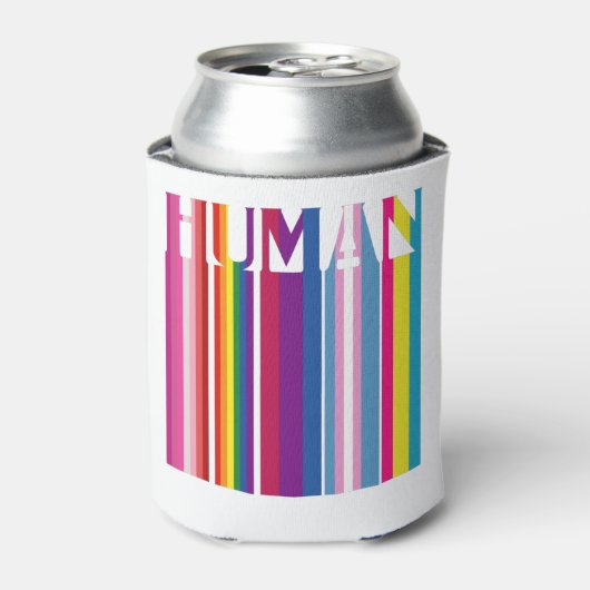 HUMAN LGBT Flag Gay Pride Transgender Rainbow Blikjeskoeler (Blikje Voorkant)