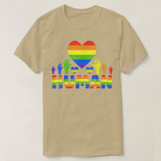 Human LGBT Pride Month Proud Lisbians & Gays T-Shi T-shirt (Design voorkant)