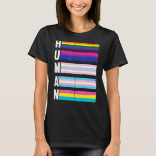Human Lgbt Q Pride Flag Gay Bi Interseksueel Trans T-shirt