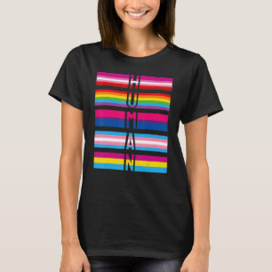 Human Lgbt Q Pride Flag Gay Bi Interseksueel Trans T-shirt