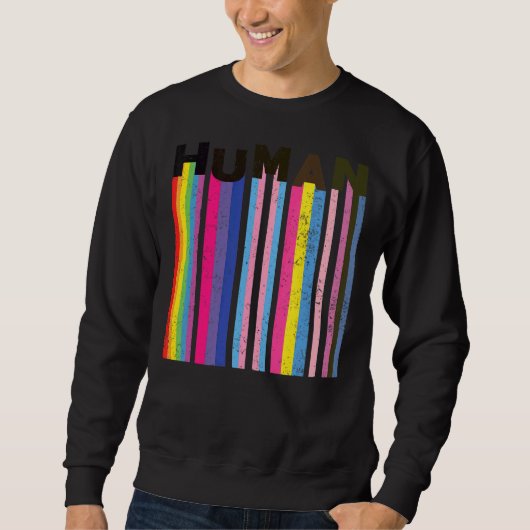 Human Lgbt Q Pride Flag Gay Bi Interseksueel Trans Trui (Voorkant)