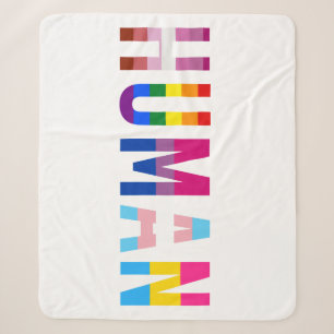 HUMAN LGBT-vlag Gay Pride-maand Transgender Sherpa Deken