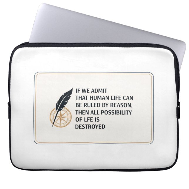 Human Life and Reason Typography Laptop Sleeve (Voorkant)