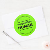 Human Made - Geen AI - Heldergroen met aangepaste  Ronde Sticker (Envelop)