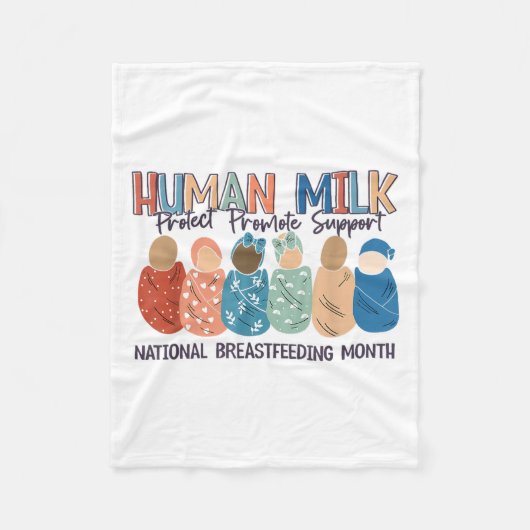 Human Milk Moms Milk S National Breastfeeding Mont Fleece Deken (Voorkant)