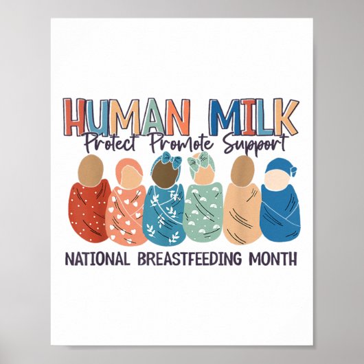 Human Milk Moms Milk S National Breastfeeding Mont Poster (Voorkant)