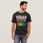 Human Pride LGBT Rainbow Flag Gender Equality T-shirt (Voorkant volledig)