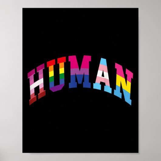Human Pride Month LGBT Gay Rainbow Equality Trans Poster (Voorkant)