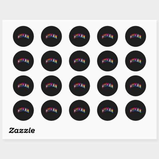 Human Pride Month LGBT Gay Rainbow Equality Trans Ronde Sticker (Vel)