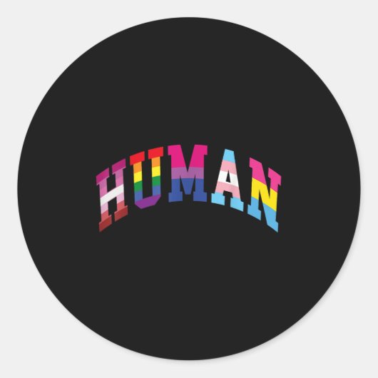 Human Pride Month LGBT Gay Rainbow Equality Trans Ronde Sticker (Voorkant)