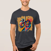 Human Pulse – Geometrische digitale kunst T-shirt