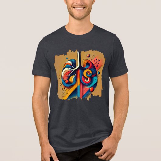Human Pulse – Geometrische digitale kunst T-shirt (Voorkant)