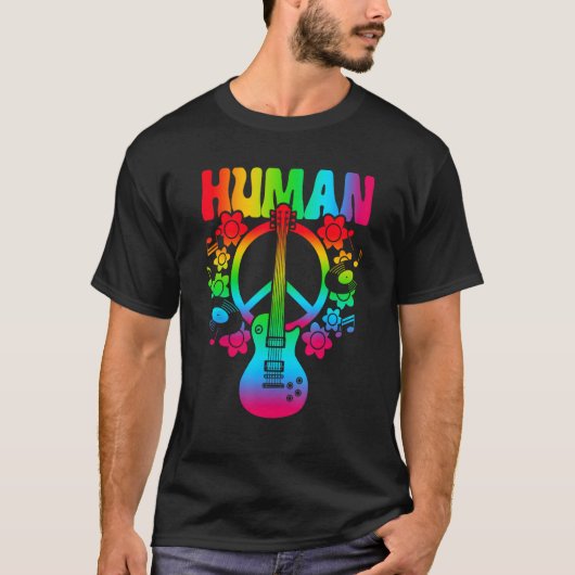 HUMAN Rainbow LGBT Flag Gay Pride Month Lesbian 9 T-shirt (Voorkant)