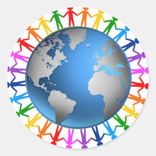 Human Rainbow-Sticker Ronde Sticker (Voorkant)