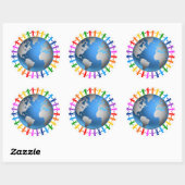 Human Rainbow-Sticker Ronde Sticker (Vel)