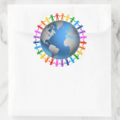 Human Rainbow-Sticker Ronde Sticker (Tas)
