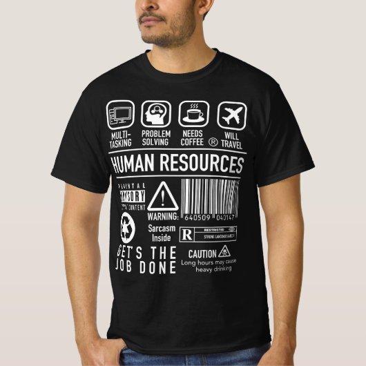 Human Resources - HR Manager Definition Symbols T-shirt (Voorkant)