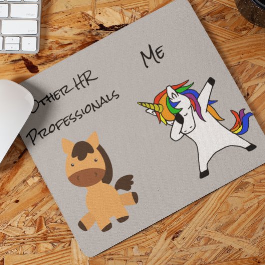 Human Resources HR Unicorn Horse Funny Gift Muismat