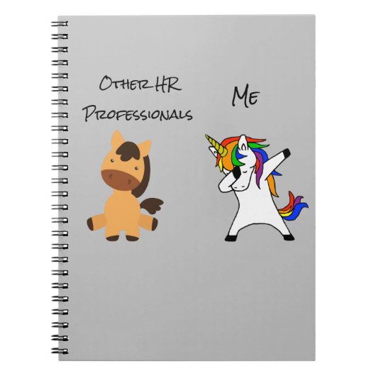 Human Resources HR Unicorn Horse Funny Notitieboek (Voorkant)