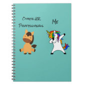 Human Resources HR Unicorn Horse Funny Notitieboek (Voorkant)