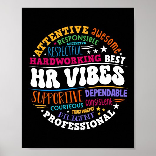 Human Resources Hr Vibes Analyst Employee Apprecia Poster (Voorkant)