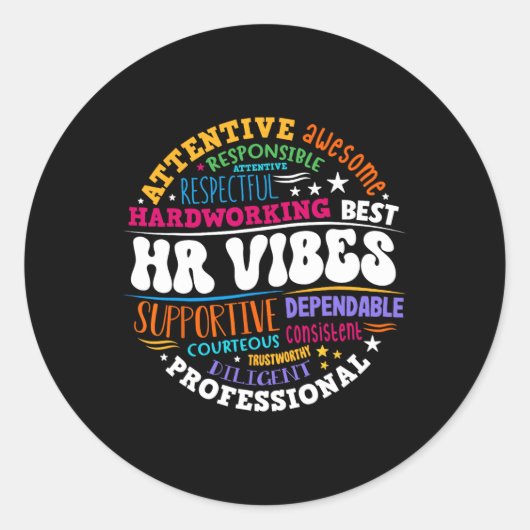 Human Resources Hr Vibes Analyst Employee Apprecia Ronde Sticker (Voorkant)