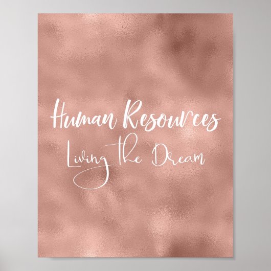 Human Resources Living the Dream HR Cubicle Sign Poster (Voorkant)