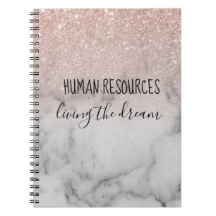 Human Resources Living the Dream Roze Goud Notitieboek