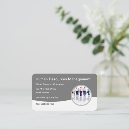 Human Resources Management Modern Visitekaartje (Staand voorkant)