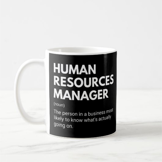 Human Resources Manager Grappige werkdefinitie Koffiemok (Links)