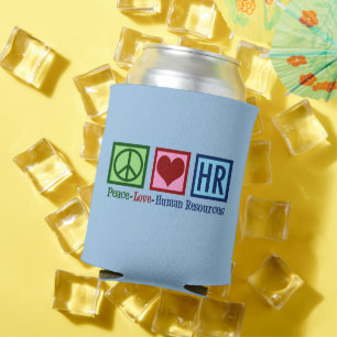 Human Resources Peace Love HR - blauw Blikjeskoeler