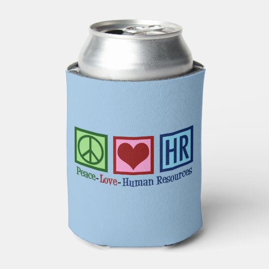Human Resources Peace Love HR - blauw Blikjeskoeler (Blikje Voorkant)