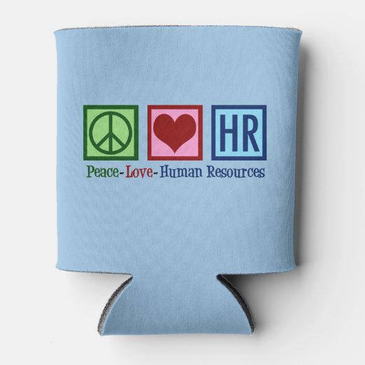 Human Resources Peace Love HR - blauw Blikjeskoeler (Voorkant)