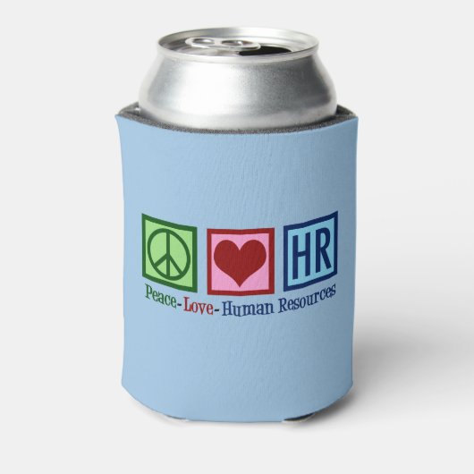 Human Resources Peace Love HR - blauw Blikjeskoeler (Blikje Achterkant)